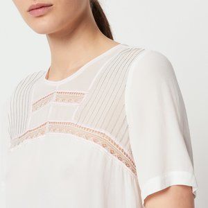 Sandro Lace embroidered crepe top - Size 2